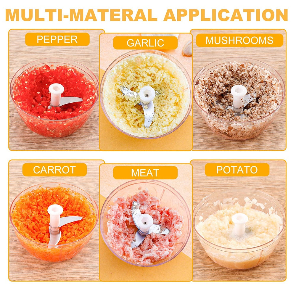 Multifunction High Speedy Design Vegetable Fruit Twist Shredder Manual Meat Grinder Chopper Garlic Cutter