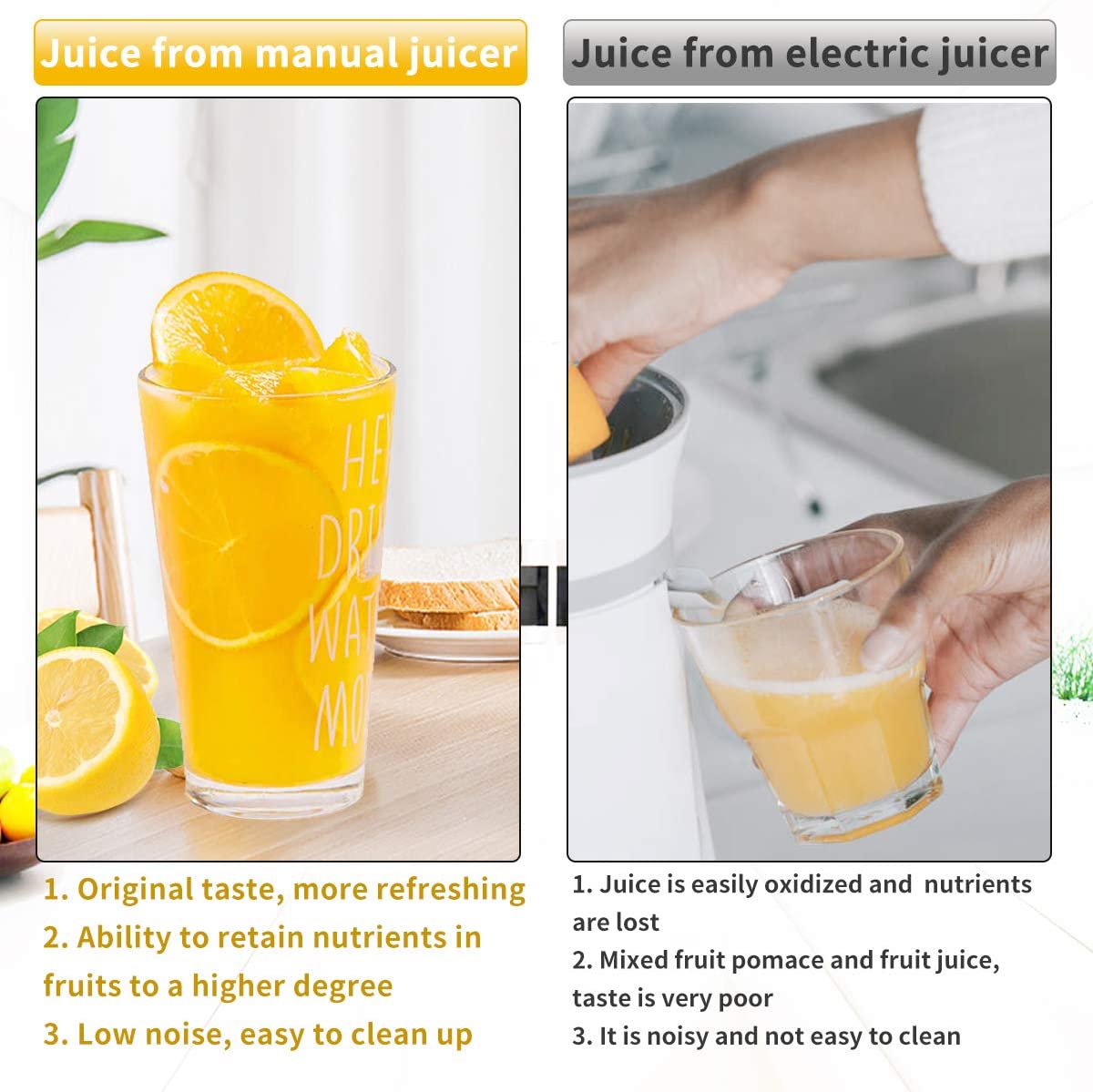 Manual Juice Squeezer Aluminum Alloy Hand Pressure Juicer