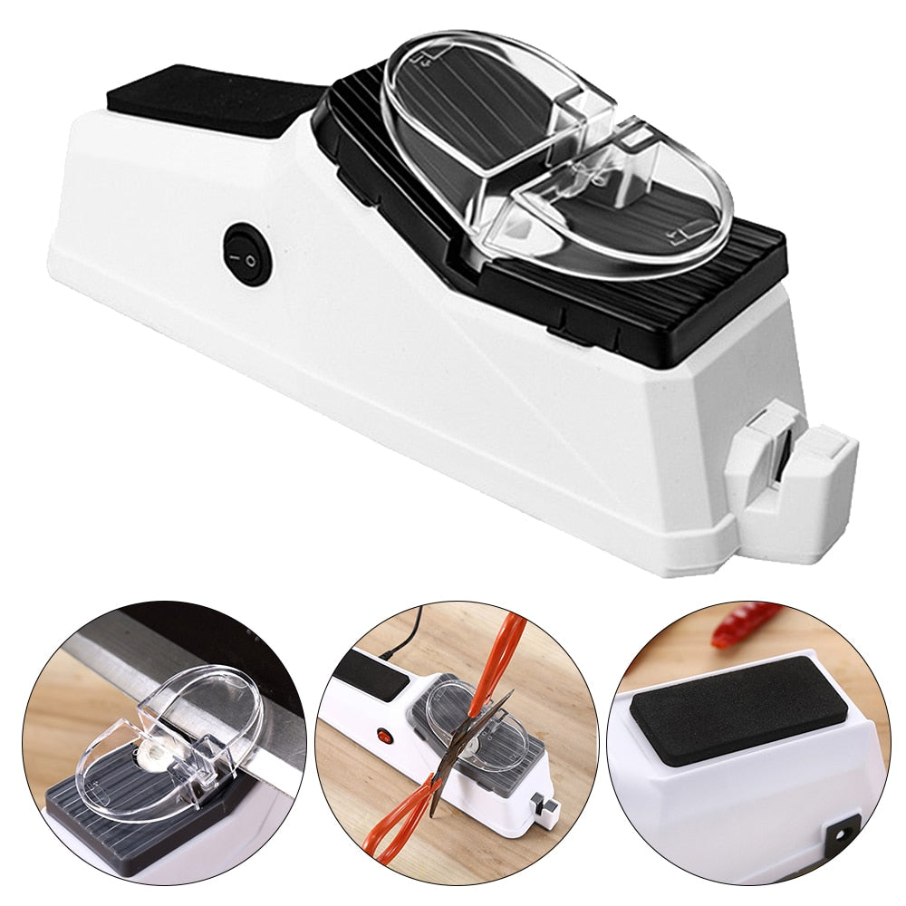 Electric Knife Sharpener Multifunctional USB Charging Automatic Knife Sharpener Grinding Machine Kitchen Knife Grindstone Tool